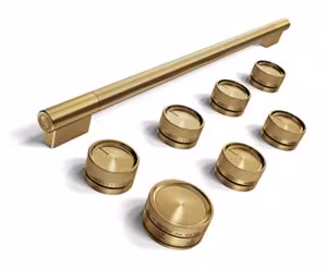KitchenAid Brass Handle and Knob Hardware Accessory Kit for KitchenAid 36" Commercial-Style Dual Fuel Range