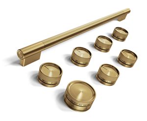 KitchenAid Brass Handle and Knob Hardware Accessory Kit for KitchenAid 36" Commercial-Style Induction Range