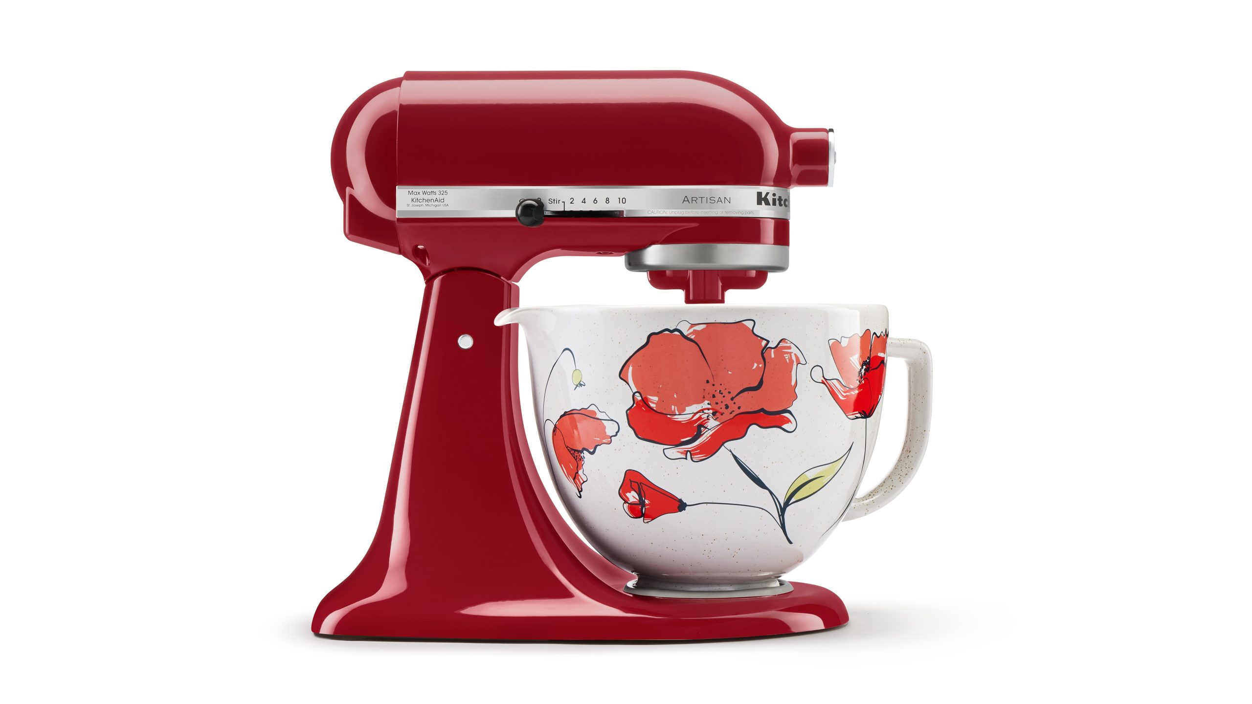 KitchenAid 5 QUART TILT-HEAD STAND MIXER WITH POPPY CERAMIC BOWL — SKU SB-C83FBB-EAC59688E712E3