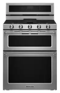 KitchenAid 30-Inch 5 Burner Dual Fuel Double Oven Convection Range Dish