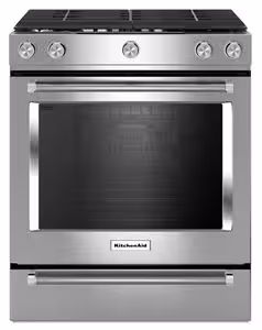 KitchenAid 30-Inch 5-Burner Gas Convection Front Control Range Rack