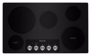 KitchenAid 36" Electric Cooktop with 5 Elements and Knob Controls Cookware